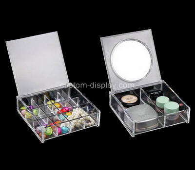 Acrylic cosmetic organizer with mirror