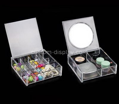 Acrylic cosmetic organizer with mirror
