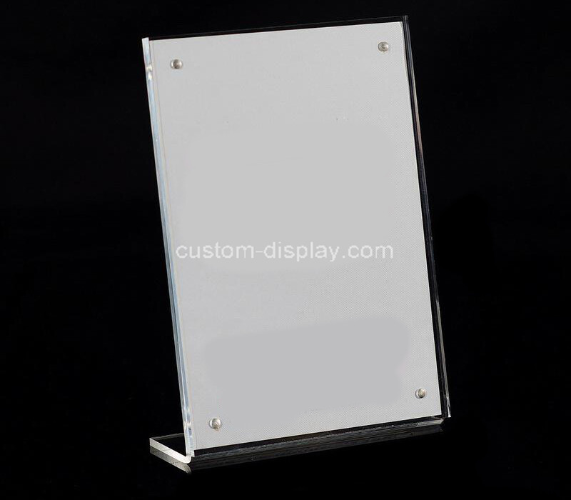 L shaped acrylic sign holder