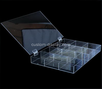 Acrylic hinged box with dividers