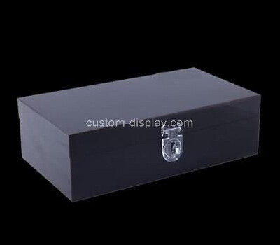 Black storage box with lid