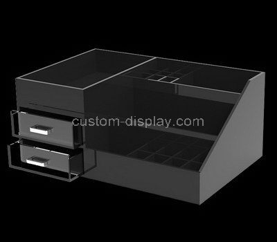 Black acrylic organizer box with two drawers