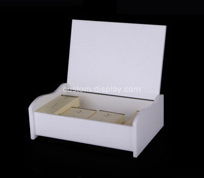 White acrylic box with hinged lid