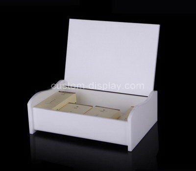 White acrylic box with hinged lid