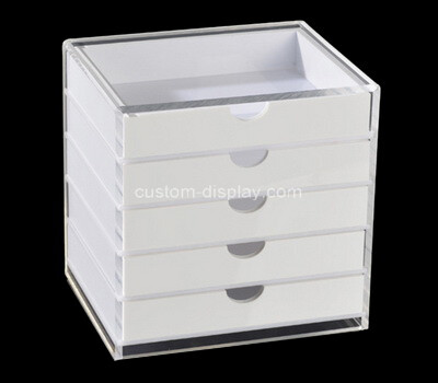 5 drawers white acrylic storage box