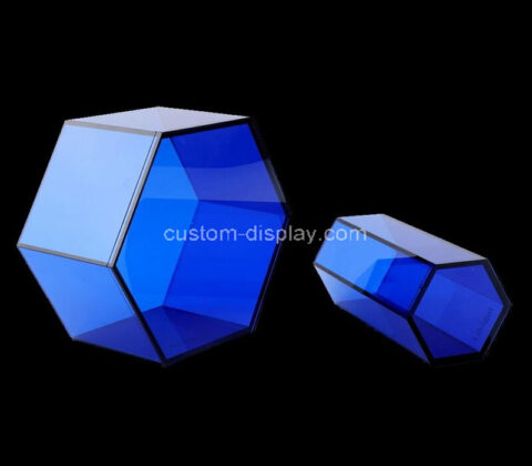 Custom clear acrylic hexagon display case