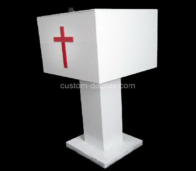 Custom white acrylic church donation box