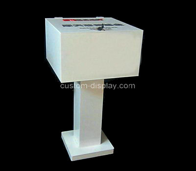 Custom white acrylic donation box