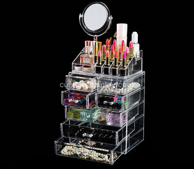 Custom clear acrylic cosmetic and jewelry organizers