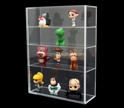 Custom design tiered clear acrylic figure display case