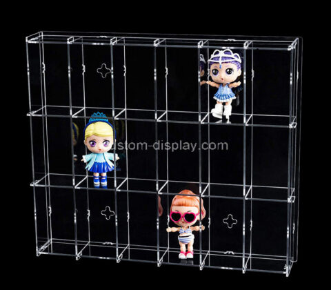 Custom design 3 tiered clear acrylic dolls display case