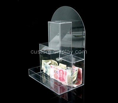 Custom design clear acrylic charity box