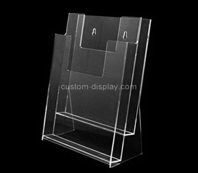 Custom wall 2 pockets clear acrylic pamphlet holders