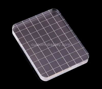 Custom square acrylic stamp block with grids lines