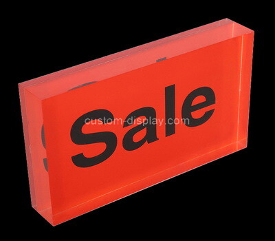 Custom red perspex sign block