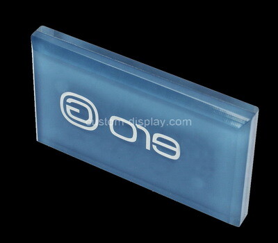 Custom blue acrylic logo block