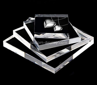 Custom laser cutting clear plexiglass jewelry display block