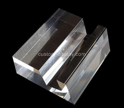 Custom clear perspex sign holder display block