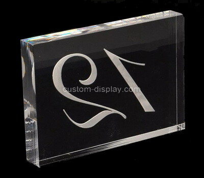 Custom clear acrylic numbler sign block