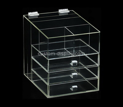 Custom clear acrylic 3 drawers organiser box