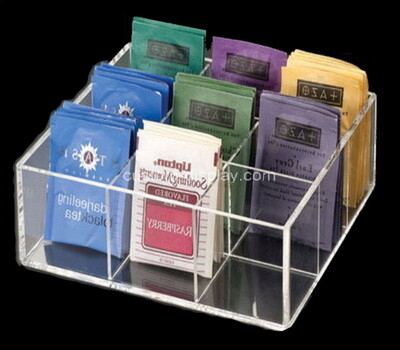 Custom 12 grids acrylic tea bags display box