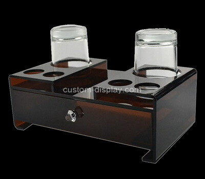 Custom plexiglass hotel supplies box with glasses holder