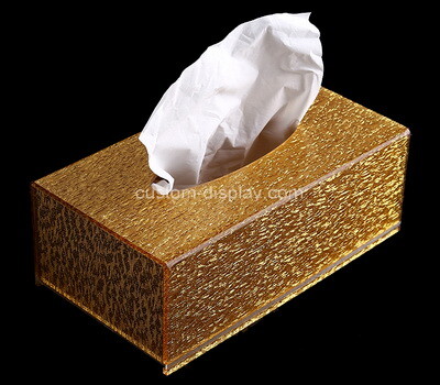 Custom gold plexiglass tissue paper box