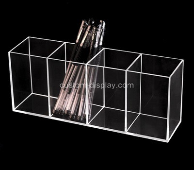 Custom 4 grids clear plexiglass pens holder boxes