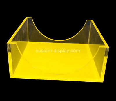 Custom yellow plexiglass note pads holder