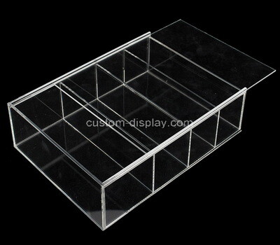Custom clear acrylic 4 grids sliding lid display case