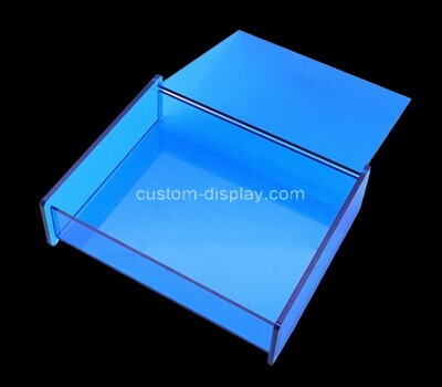 Custom blue acrylic display box with lid