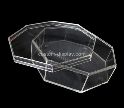 Custom octagon clear acrylic box with lid