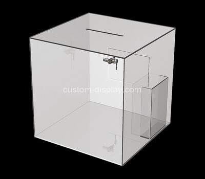 Custom acrylic suggestion box with brochure holder