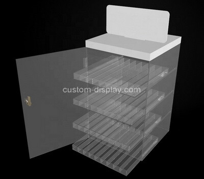 Custom acrylic 4 tiers cigarette display cabinet