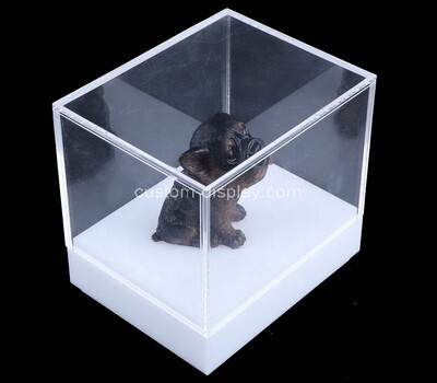 Custom 5 sided acrylic display case with white base