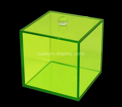 Custom square transparent green acrylic box