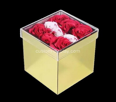 Custom gold acrylic rose box