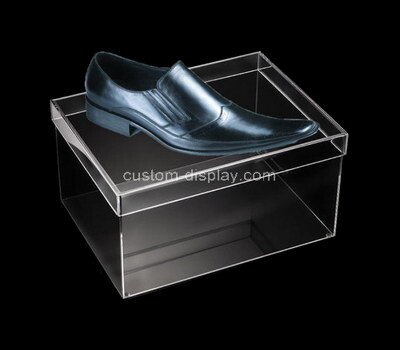 Custom transparent acrylic shoe box with lid