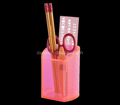 Custom table top pink acrylic pen holder box