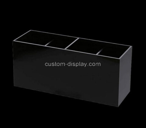 Custom acrylic pen holder plexiglass 4 slot black pencil organizer perspex box