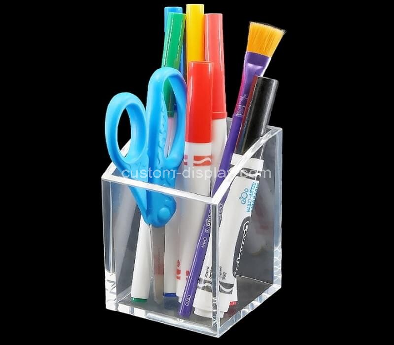 Customize plexiglass pen holder box acrylic pencil cup perspex stationery holder