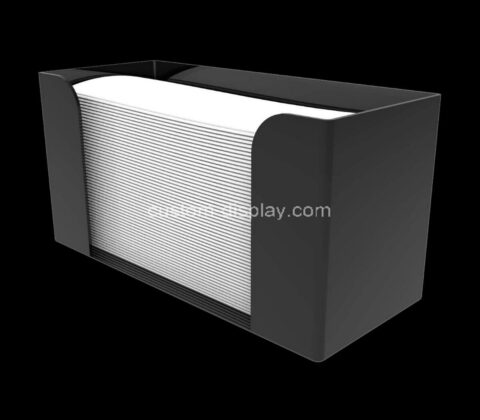 Custom acrylic countertop paper towel dispenser perspex folded paper towel holder lucite napkin holder