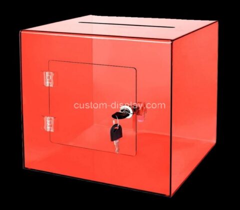 Custom acrylic ballot box plexiglass donation box perpsex suggestion box