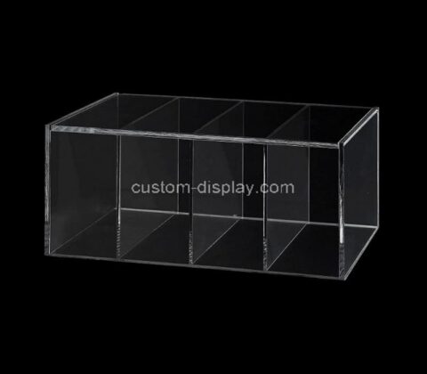 Custom clear acrylic 4 compartment storage box perspex capsule holder plexiglass tea bag organizer