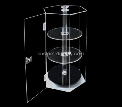 spinning office counter hexagon clear acrylic