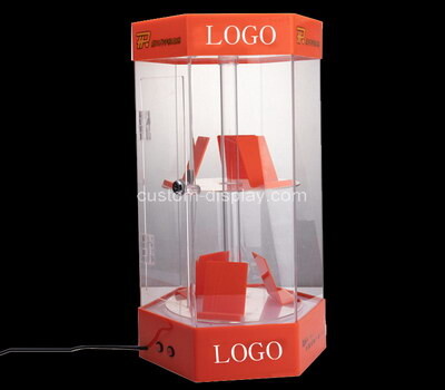 Custom hexgaon acrylic showcase plexiglass display case lucite box