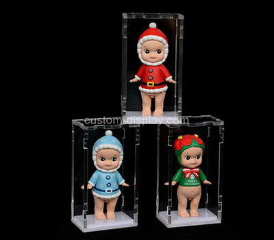 Custom plexiglass doll showcase lucite figure display case
