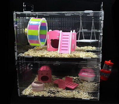 Customize perspex hamster habitat home lucite small pet animals house