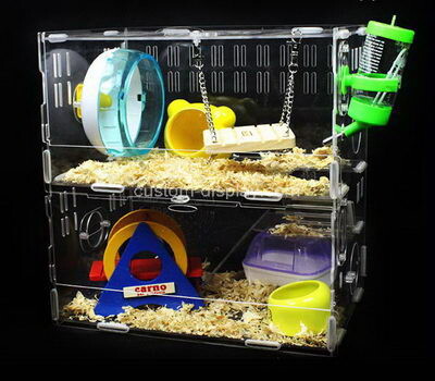 Customize lucite hamster habitat home perspex small pet animals house