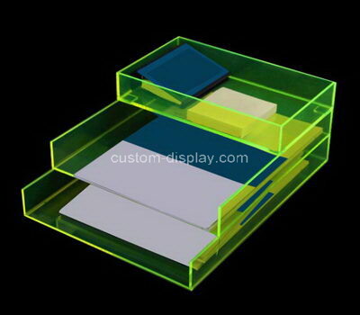 Acrylic manufacturer customize table top lucite file holder